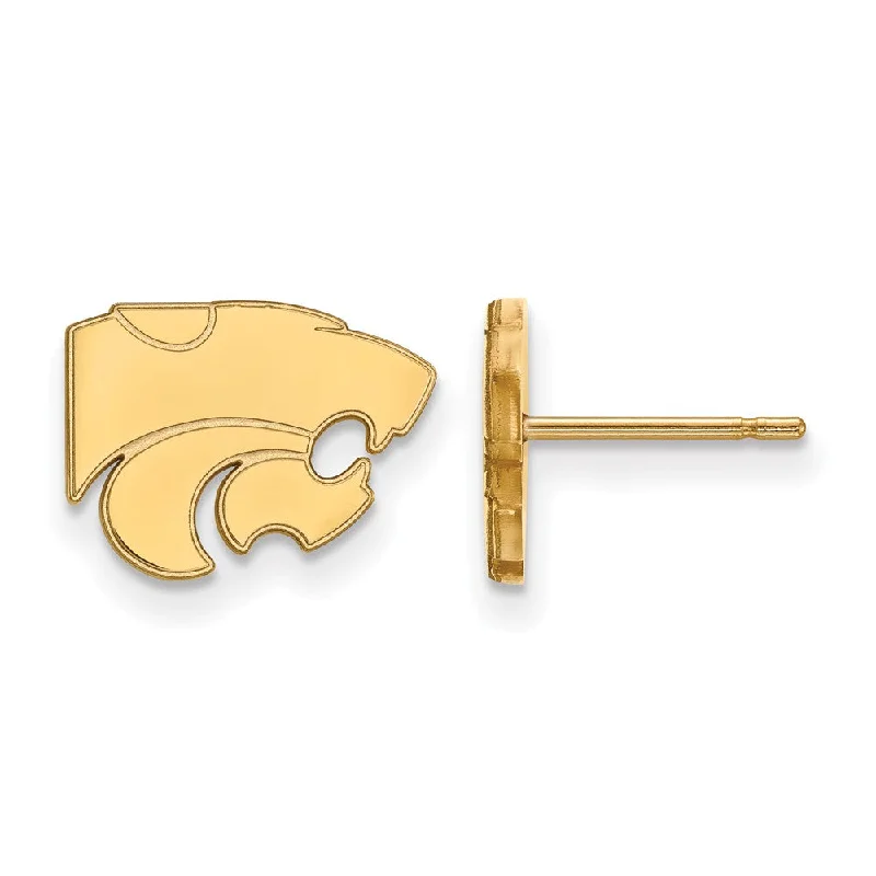 Women’s statement stud earrings-14k Yellow Gold Kansas State University XS (Tiny) Post Earrings