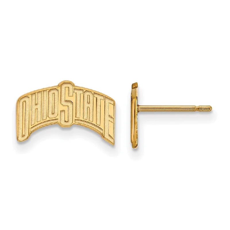 Women’s geometric stud earrings-10k Yellow Gold Ohio State University Small Post Earrings