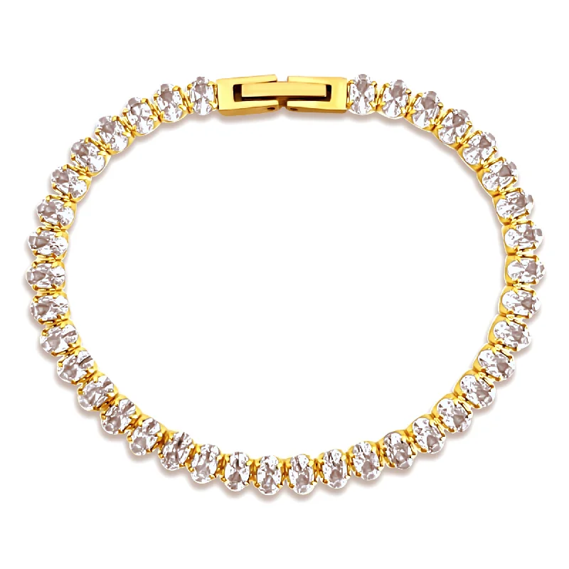 Women’s round bangle-Mylah Oval Tennis Bracelet