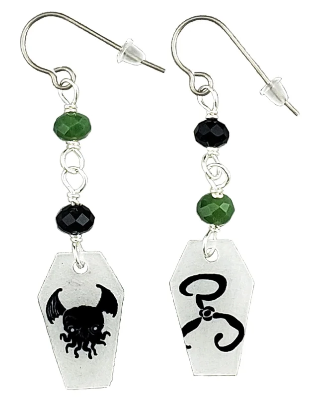 Women’s geometric stud earrings-Cthulhu, Earrings