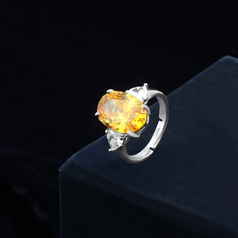 Women’s square gemstone ring-Nipura Oval Citrine Legacy Ring