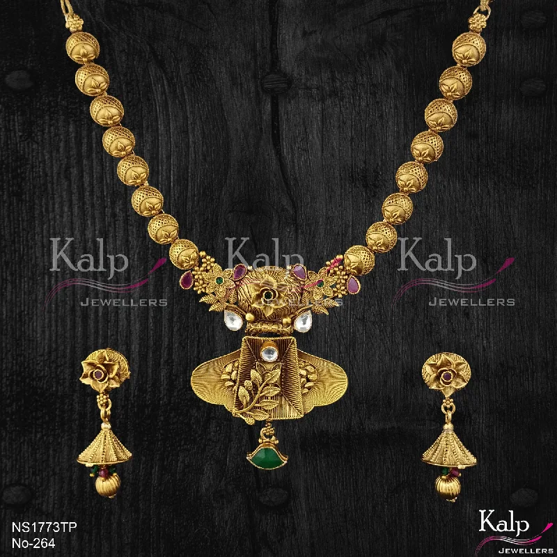 Women’s fashion necklace-Kalp Jewellers Copper Gold Plated Necklace Set