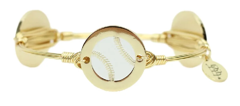 Women’s monogram bracelet-The Baseball Bangle Bracelet - White