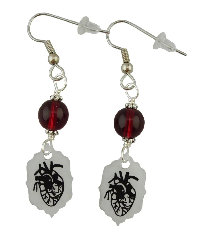 Women’s crystal chandelier earrings-Realistic Heart Earrings