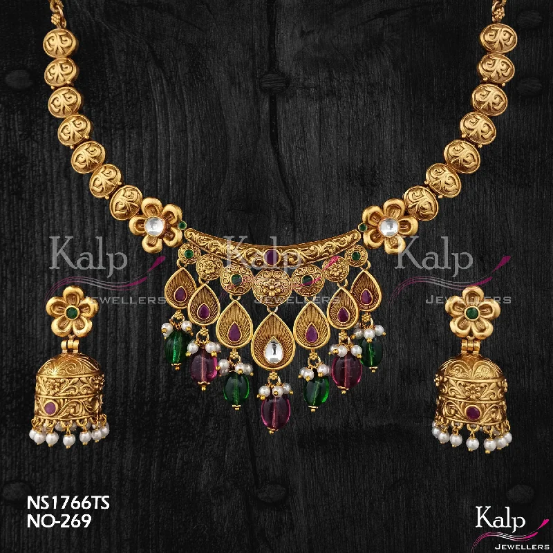 Women’s multi-layer necklace-Kalp Jewellers Copper Gold Plated Necklace Set