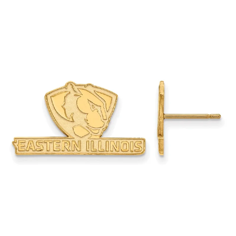 Women’s boho earrings-10k Yellow Gold Eastern Illinois University Small Post Earrings