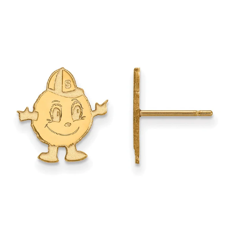 Women’s diamond stud earrings-10k Yellow Gold Syracuse University Small Mascot Post Earrings