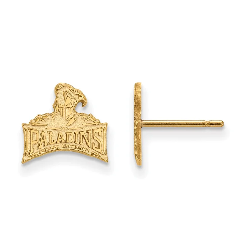 Women’s cute earrings-14k Gold Plated Silver Furman University XS (Tiny) Post Earrings