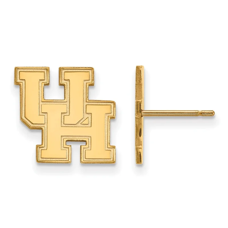 Women’s nature-inspired earrings-14k Gold Plated Silver University of Houston Small Post Earrings