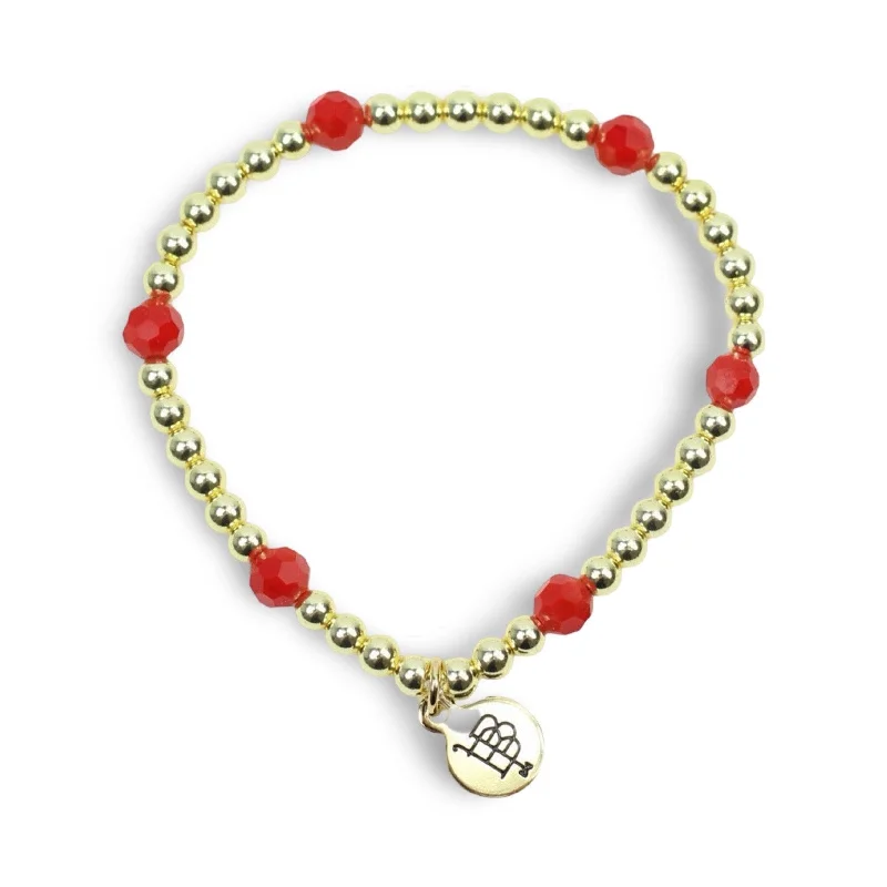 Women’s crystal bangle-Lexi Stacker Bracelet - Bright Red