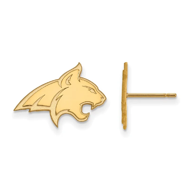 Women’s emerald earrings-14k Yellow Gold Montana State University Small Post Earrings