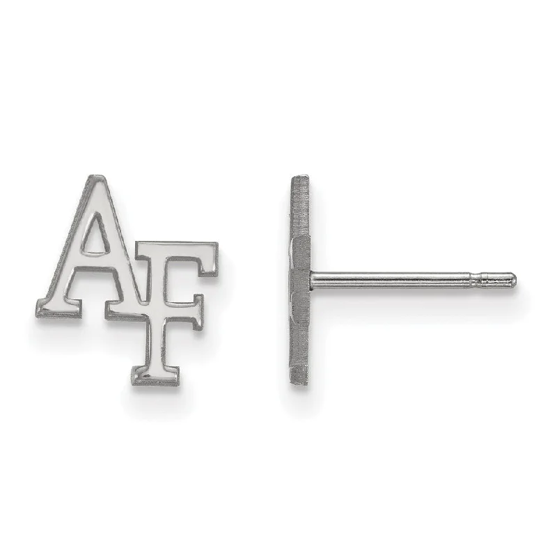 Women’s geometric earrings-14k White Gold Air force Academy XS (Tiny) Post Earrings