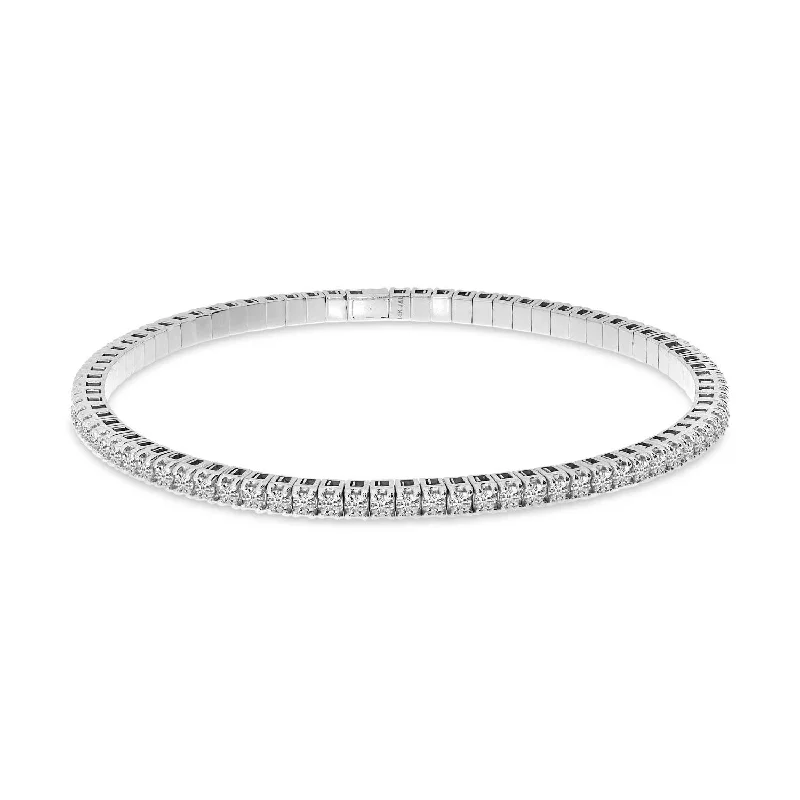 Women’s luxury bangle-14K White Gold 3.00ctw Round Diamond Tennis Bracelet