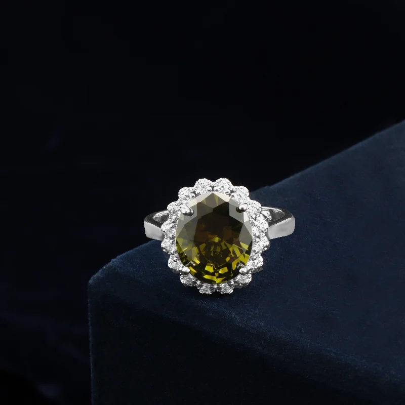 Women’s diamond halo ring-Nipura Moss Floral Halo Ring