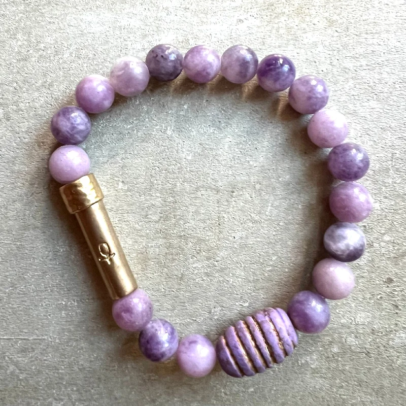 Women’s beaded bracelet-Lilac Love Wish Bracelet