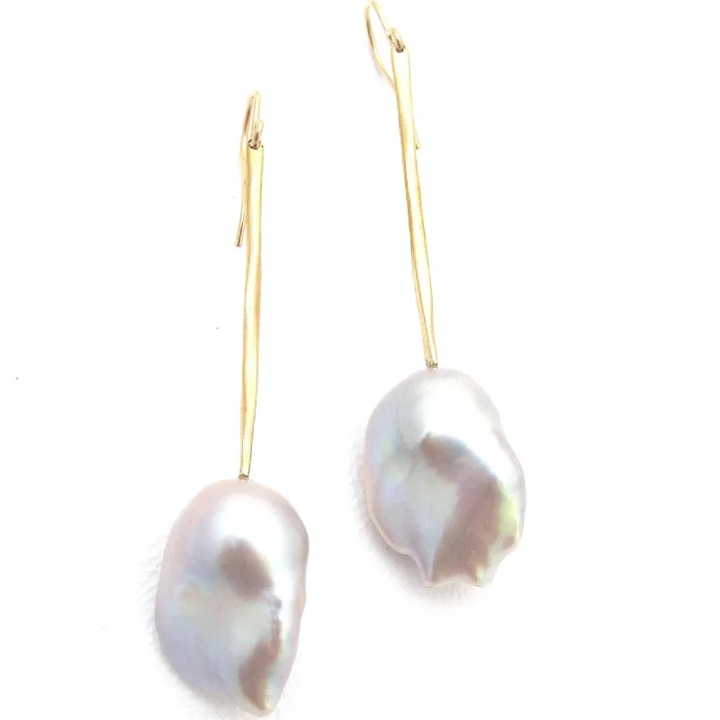 Women’s gemstone stud earrings-Baroque Drop Earrings