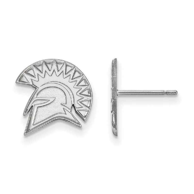 Women’s artistic earrings-14k White Gold San Jose State University Small Post Earrings