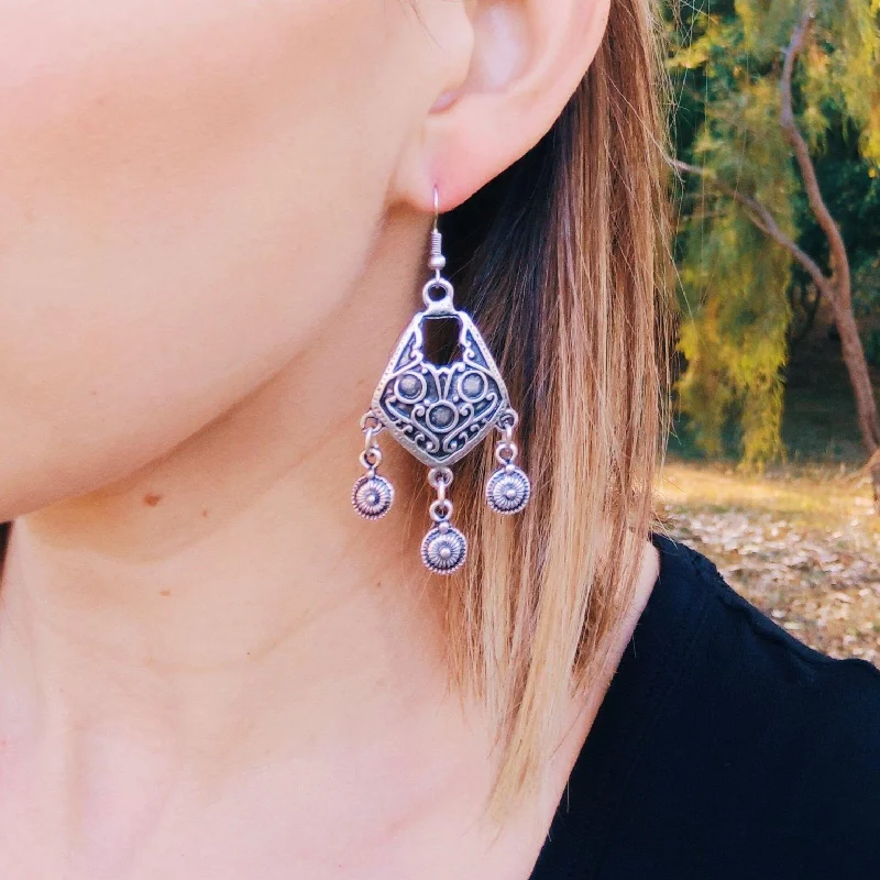 Women’s playful earrings-Anatolian Boho Earrings - "Amasra"