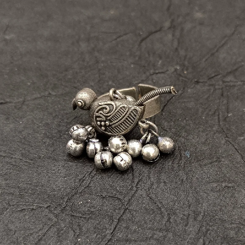 Women’s elegant ring-Deep Jewell Oxidised Plated Sparrow Adjustable Ring