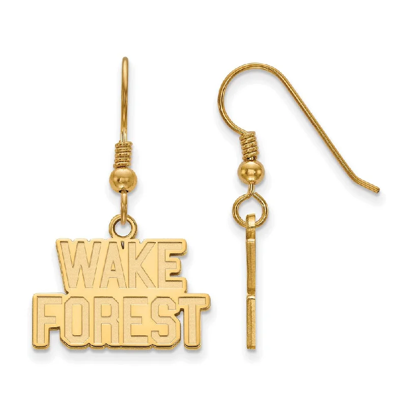 Women’s dangling earrings-14k Gold Plated Silver Wake Forest University Dangle Earrings