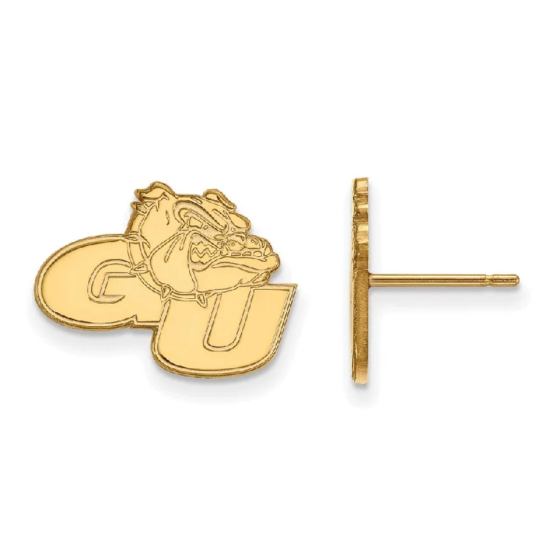 Women’s square earrings-14k Yellow Gold Gonzaga University Small Post Earrings