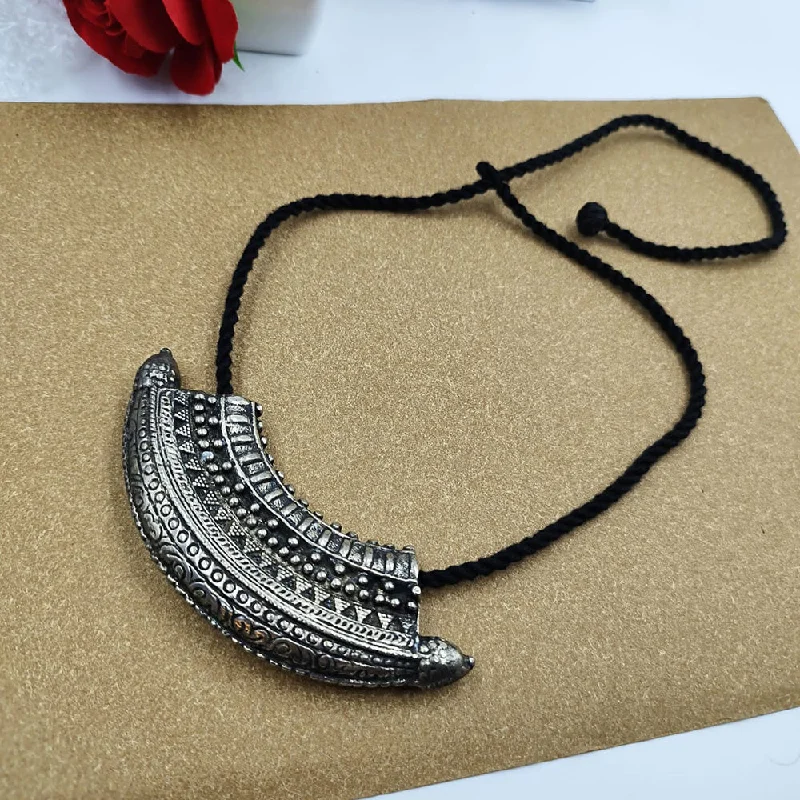 Women’s pearl necklace-Akruti Collection Oxidised Long Thread Necklace