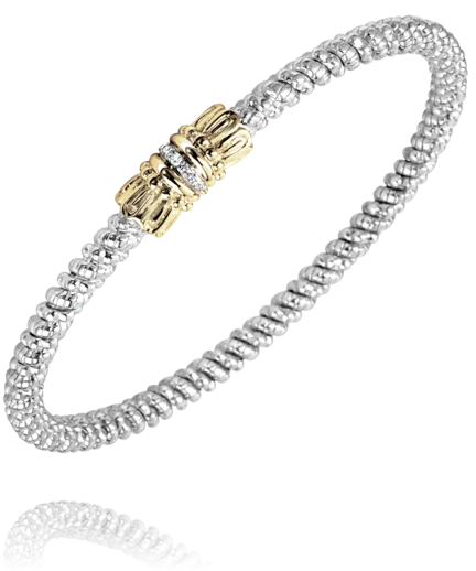 Women’s sparkling bracelet-Sterling Silver & 14K Yellow Gold 0.05ctw Round Diamond Bangle Bracelet