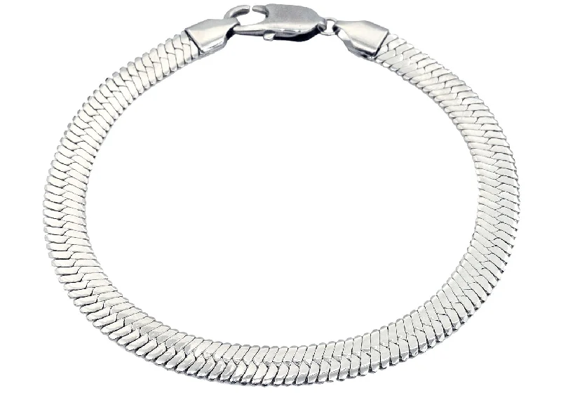 Women’s mixed metal bracelet-Mens Stainless Steel Herringbone Link Chain Bracelet