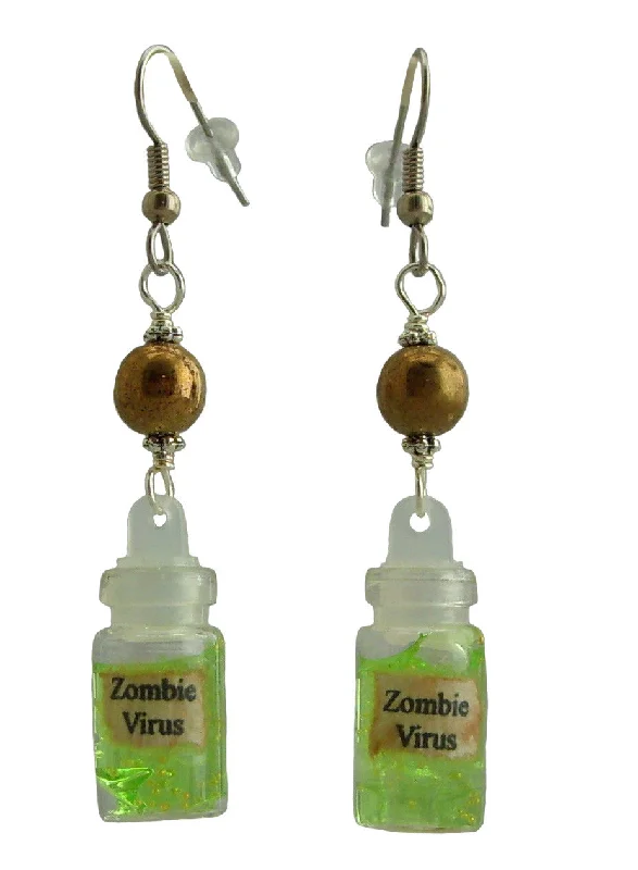 Women’s personalized earrings-Zombie Virus Earrings