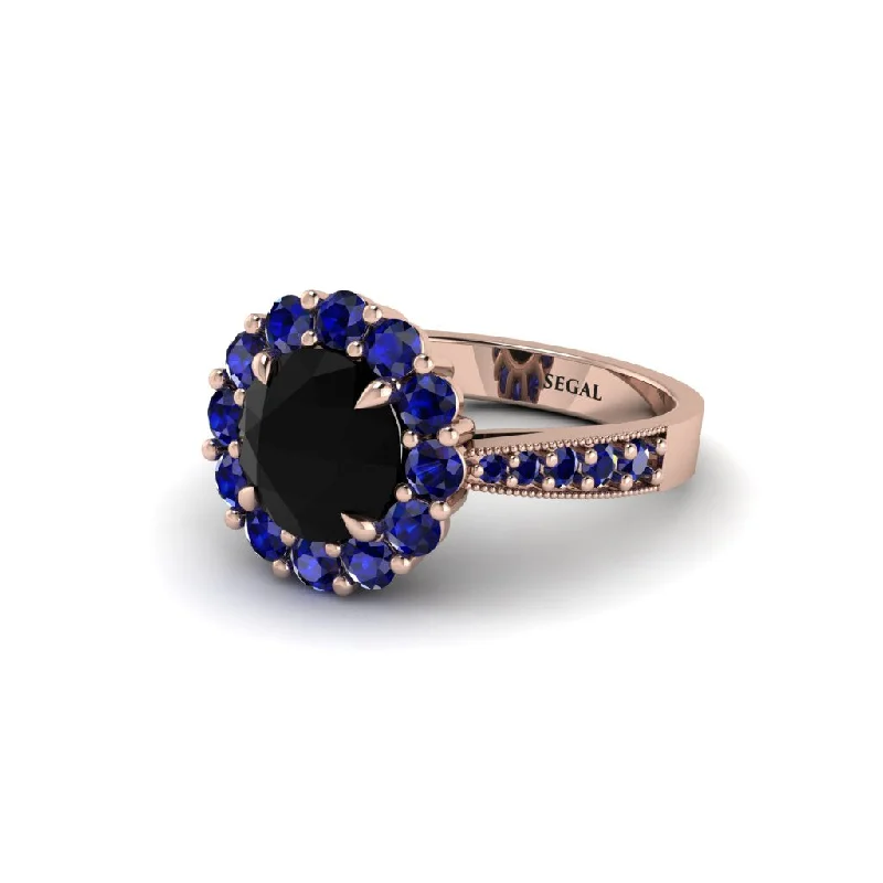 Women’s stunning engagement ring-Sapphire Round Halo Engagement Ring - Unity No. 68