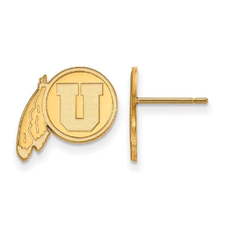 Women’s vintage earrings-10k Yellow Gold University of Utah Small Post Earrings