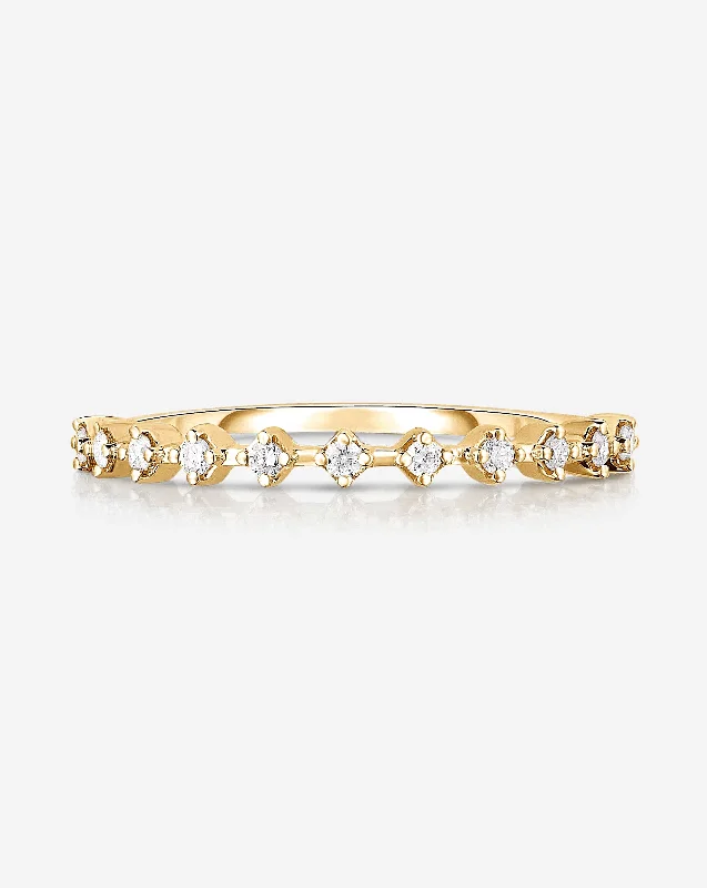 Women’s designer ring-Diamond Station Stackable Ring