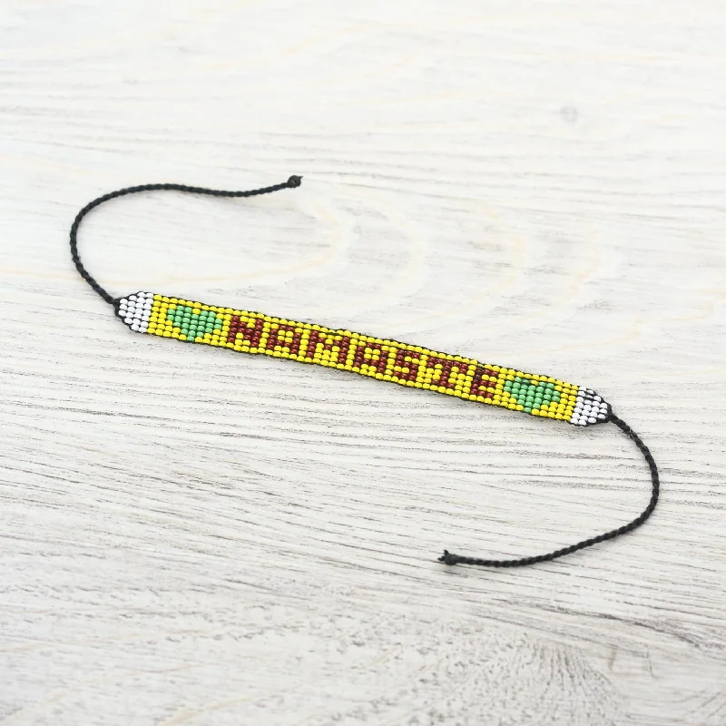 Women’s modern gold bracelet-Namaste Friendship Bracelet