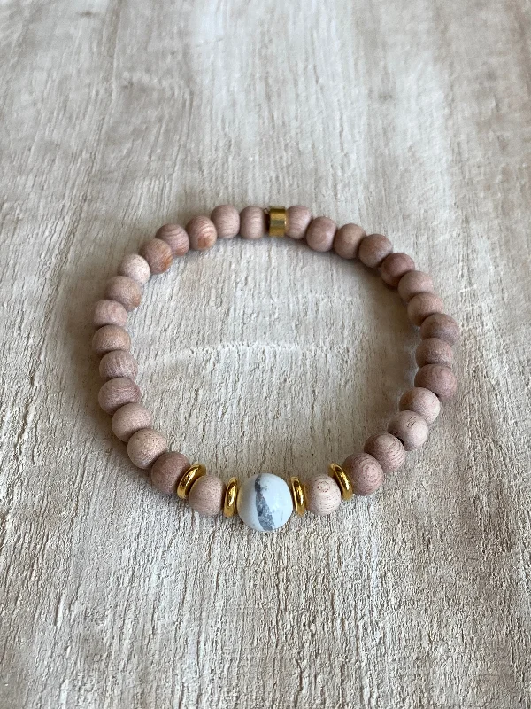 Women’s simple bracelet-PEACE + COMPASSION | OIL DIFFUSER BRACELET