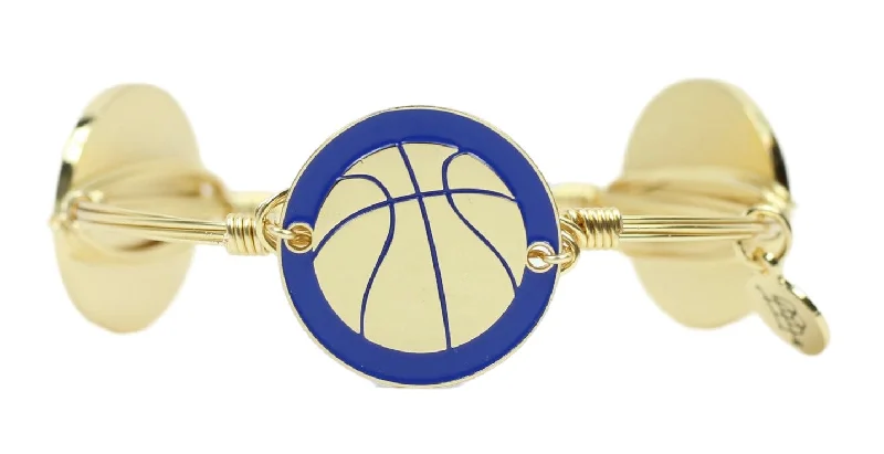 Women’s gold-plated bracelet-The Basketball Bangle Bracelet - Blue