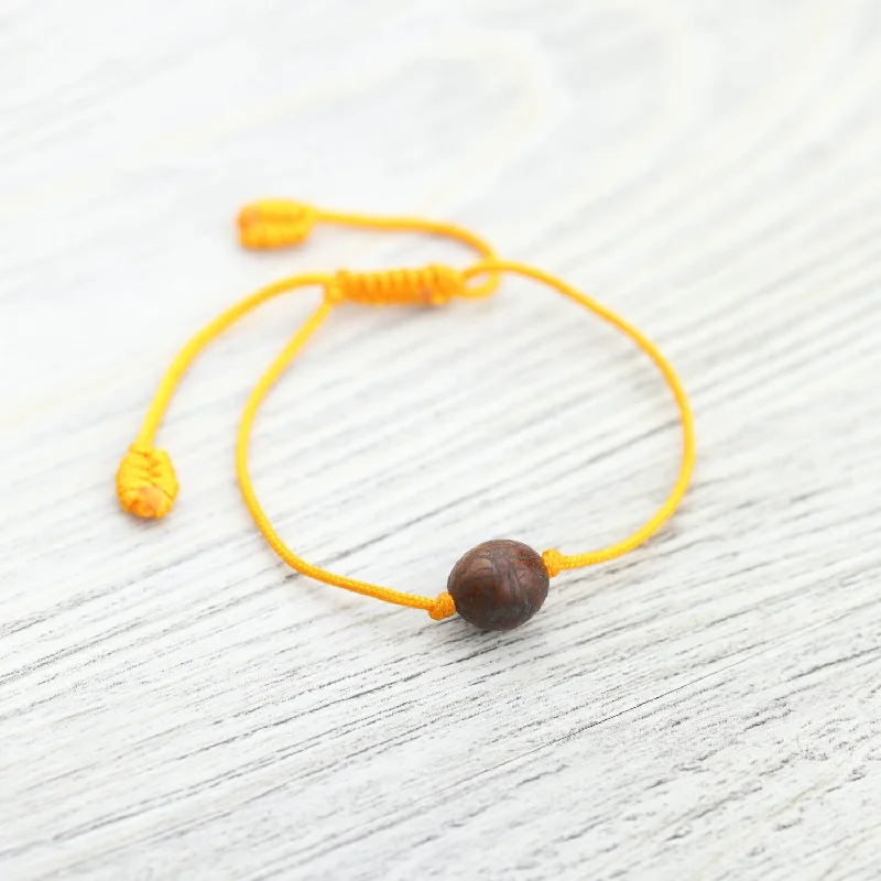 Women’s cuff bracelet-Yellow Buddhist Bodhi Bracelet