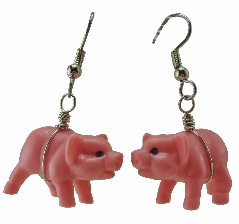 Women’s gemstone stud earrings-Large Pig Earrings