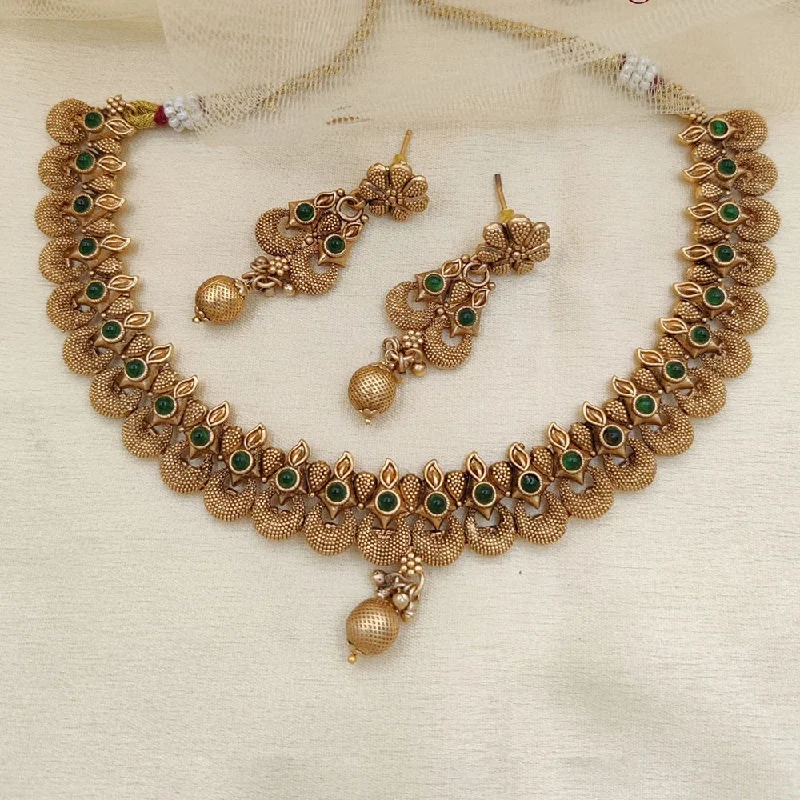 Women’s chic layered necklace-Jewel Addiction Copper Gold Pota Stone Necklace Set