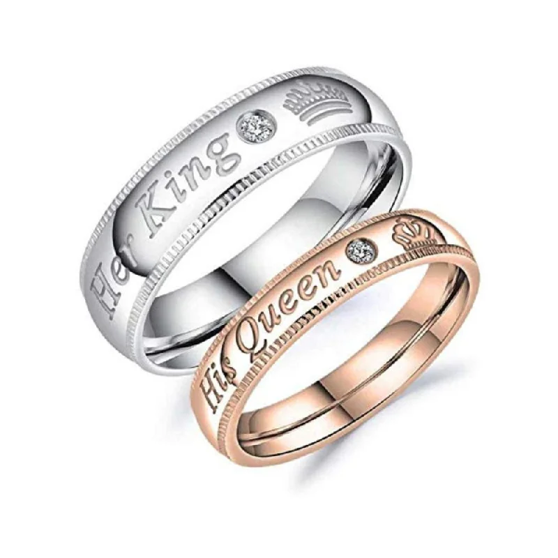 Women’s rose gold ring-Asmitta Rhodium Plated Couple Ring - Special Gift For Someone Special