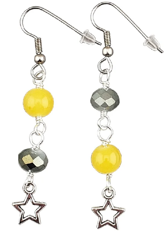 Women’s oversized earrings-Gray & Yellow 2021 Star Earrings