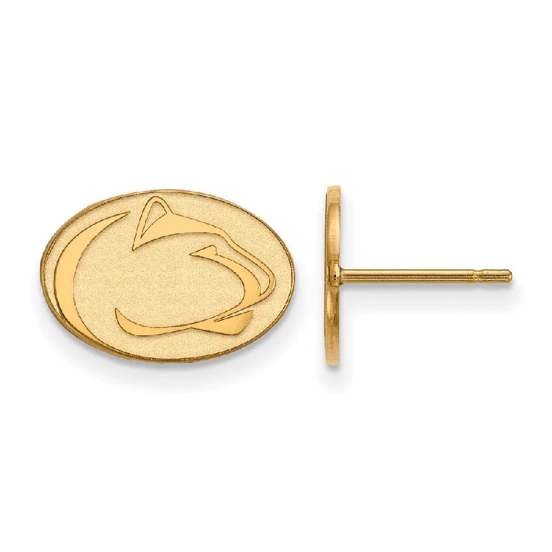 Women’s artistic earrings-14k Gold Plated Silver Penn State University XS (Tiny) Post Earrings