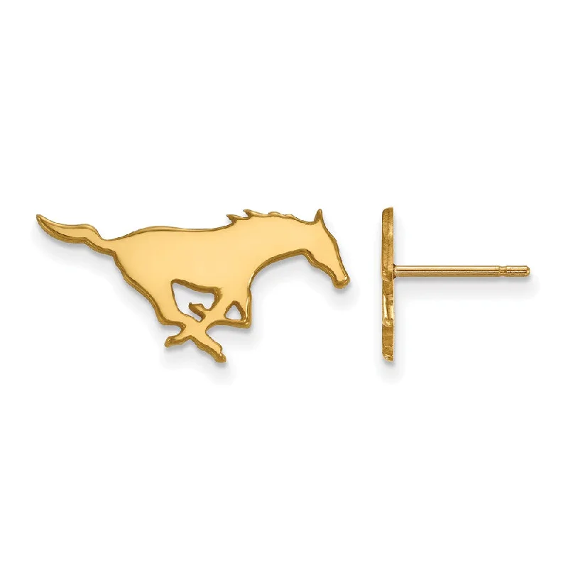 Women’s long drop earrings-10k Yellow Gold Southern Methodist Univ. Small Post Earrings