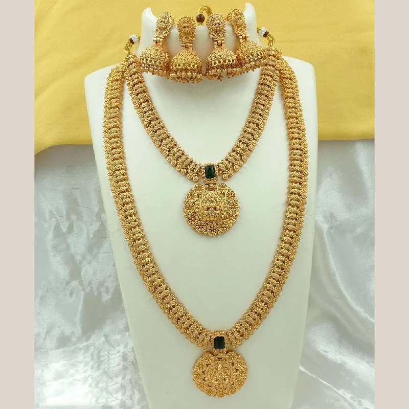 Women’s crystal necklace-FS Collection Gold Plated Temple Necklace Combo