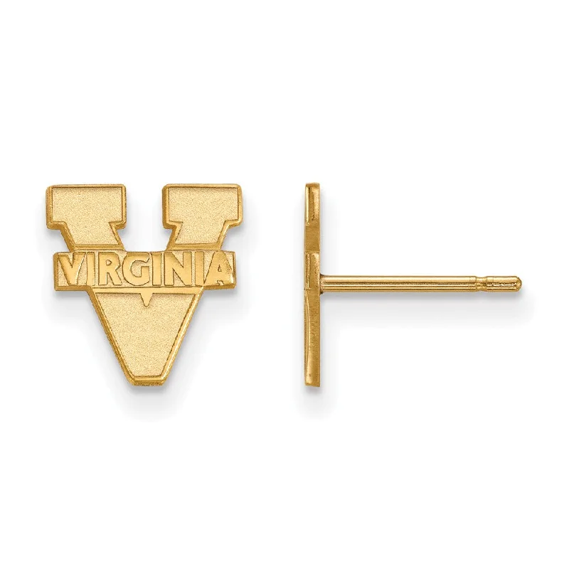 Women’s creative earrings-14k Gold Plated Silver Univ. of Virginia XS (Tiny) Post Earrings