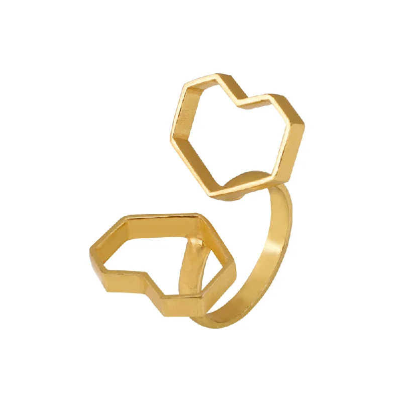 Women’s wedding engagement ring-VARNIKA ARORA Brace- 22K Gold Plated Heart Ring