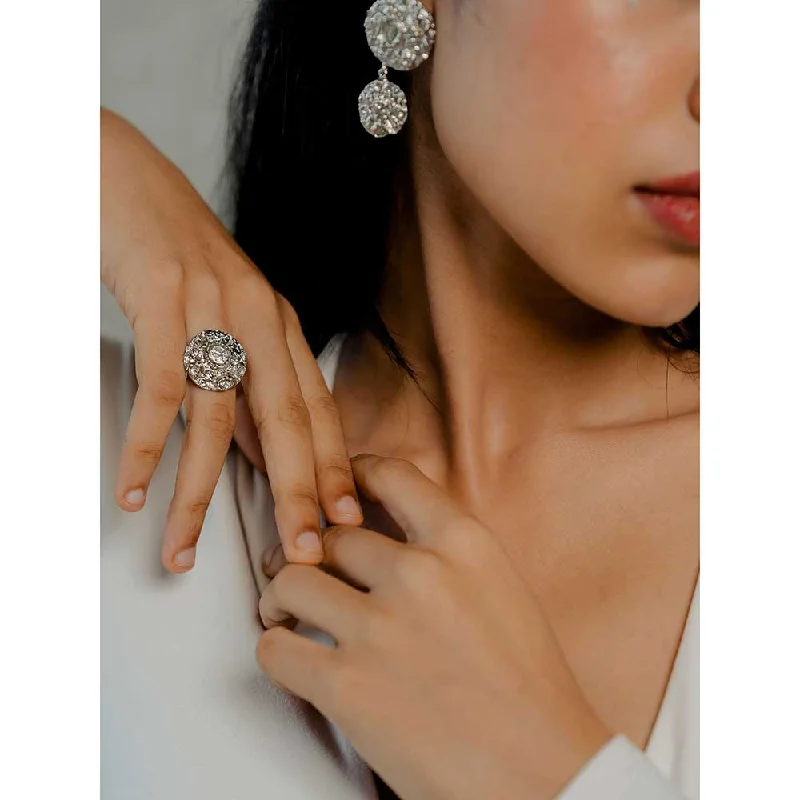 Women’s luxury ring-Aarjavee Chota Chaand-Silver Ring