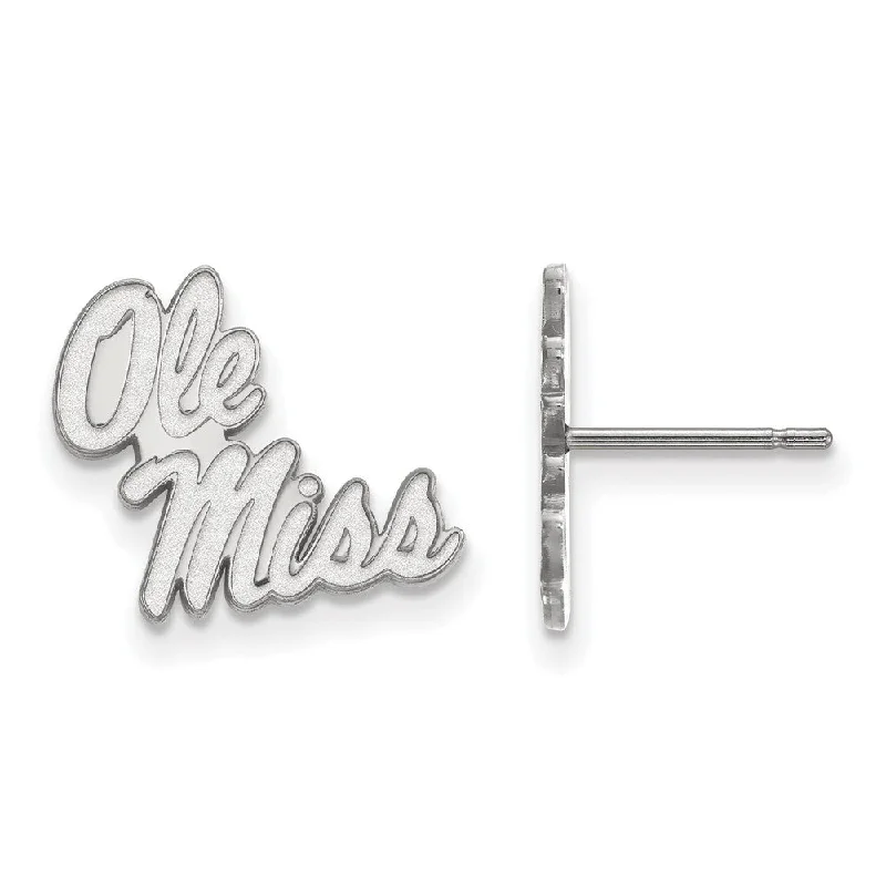 Women’s geometric earrings-10k White Gold University of Mississippi Small Post Earrings