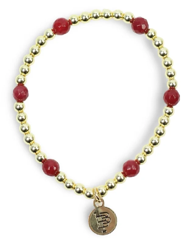 Women’s gold bracelet-Lexi Stacker Bracelet - Maroon