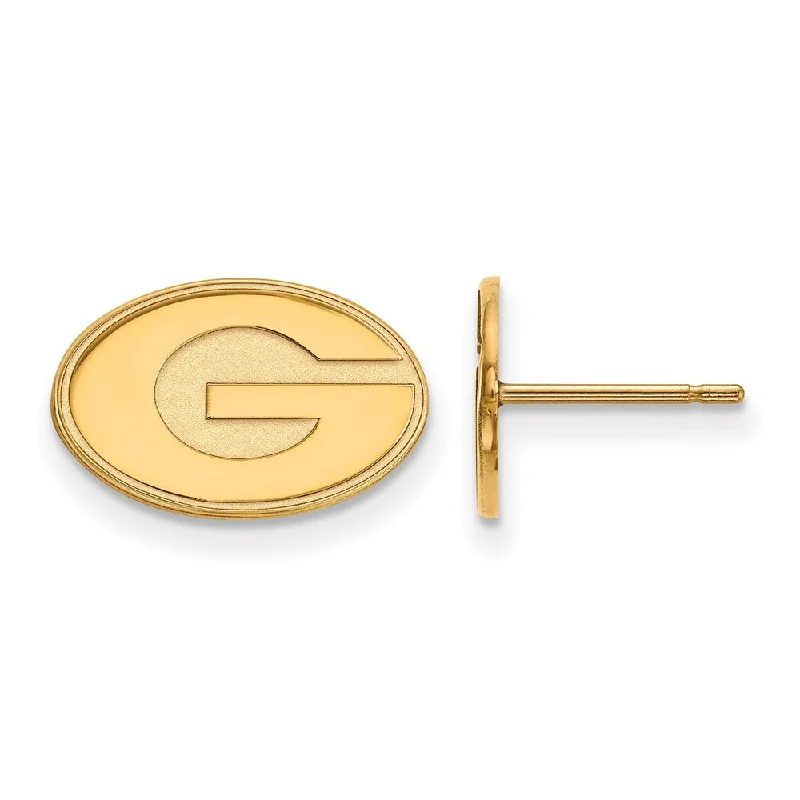 Women’s diamond earrings-14k Gold Plated Silver Univ. of Georgia XS (Tiny) Post Earrings