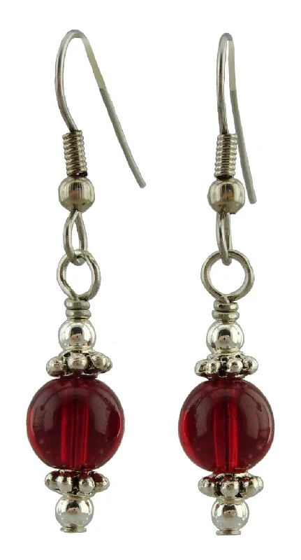 Women’s emerald earrings-Red Drop Earrings